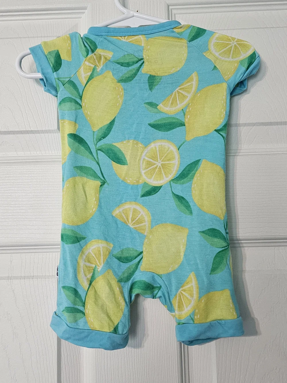 Little Sleepies Aqua & Yellow Lemon Zip Romper